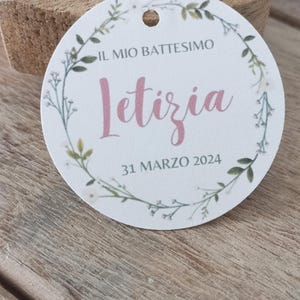 Tag bomboniera, etichette sacchetti confetti, tag bomboniere battesimo,  nascita, tag sacchetti portaconfetti.