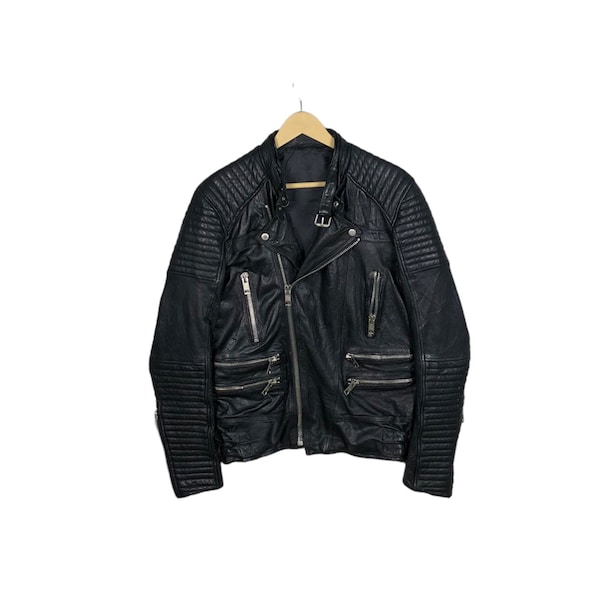 vintage OG Biker's Double Collar Leather Jacket Perfecto Style
