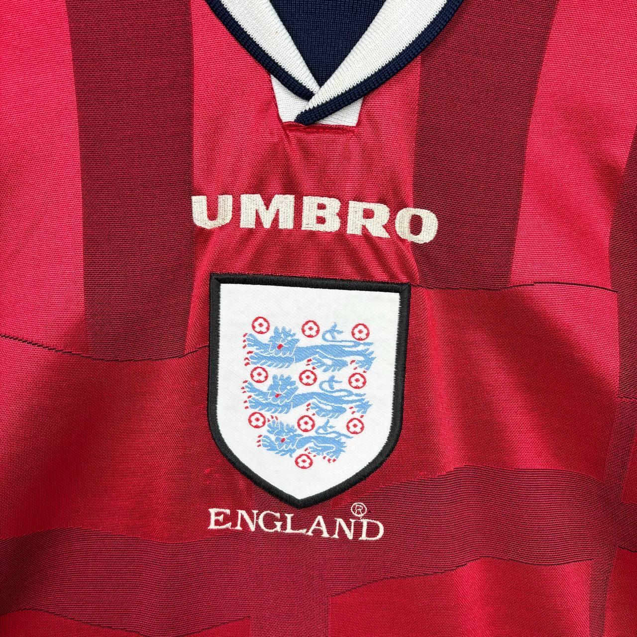 Buy Vintage England Umbro Jersey Long Sleeve M Red Away 1997 1999 
