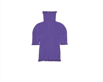 Vintage 90s ISSEY MIYAKE APOC Unusual Turtle Neck Stretchable Top Purple