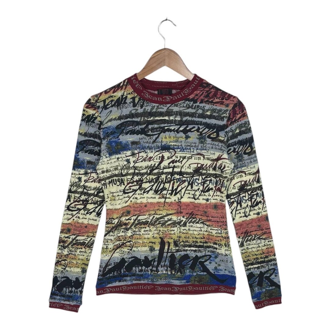 JEAN PAUL GAULTIER Spring Summer 1998 Calligraphy Sweater