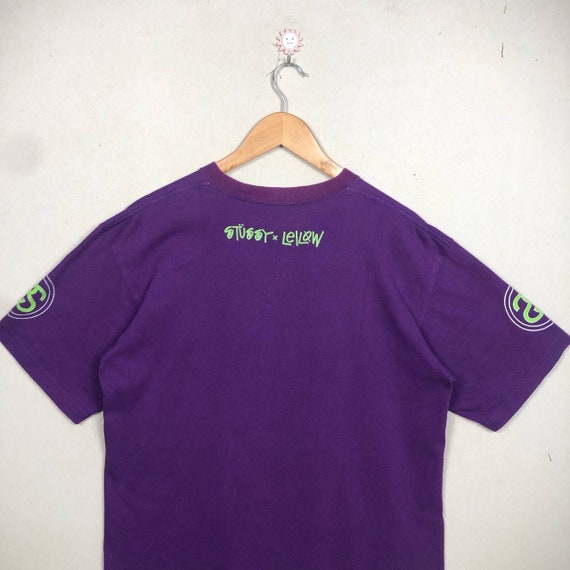Vintage 90s Stussy X Leilow Spell Out Tee Shirt S… - image 5