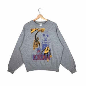 Very Rare Vintage 80s Nike Micheal Jordan Sweatshirt Micheal Jordan NBA Jumper Over Print Perfect Condition