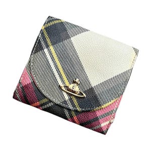 Vintage Vivienne Westwood Derby Orb Tartan Wallet Bag Plaid Wallet Card Holder