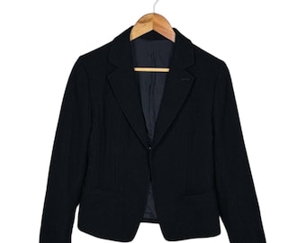 Vintage Luxury Y’s Yohji Yamamoto 100% Wool Black Blazer Jacket Minimalist Japanese Designer