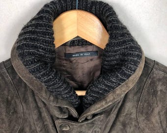 Vintage Gucci Tom Ford FW03 Brown Suede Field Leather Jacket