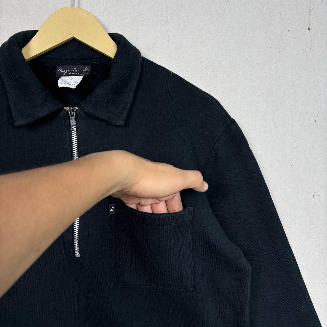 Vintage Agnes B. Homme Half Zip Sweatshirt | 90s Made in Japan
