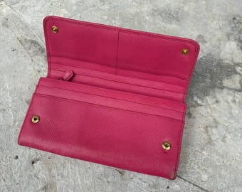 Vintage Prada Saffiano Leather Long Wallet: Ribbon Bow Envelope - Etsy
