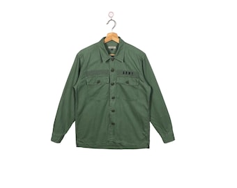 Koszula wojskowa Restoration Army Fatigue Jacket w stylu OG-107, oliwkowozielona, robocza, wojskowa, robocza, koszula wierzchnia, nowoczesny mundur, estetyczny, M