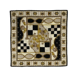 Vintage 80s Fendi Silk Scarf: Abstract Monogram Design