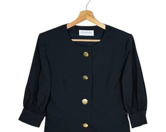 Kurtka vintage Givenchy Cropped Black: Designerski krótki top (rozmiar 10)