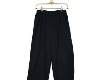 Vintage Comme Des Garcons Robe de Chambre AD2000 Distressed Pants, Black Wool Wide Leg Pants, Japanese Archival Trousers, 90s Rei Kawakubo