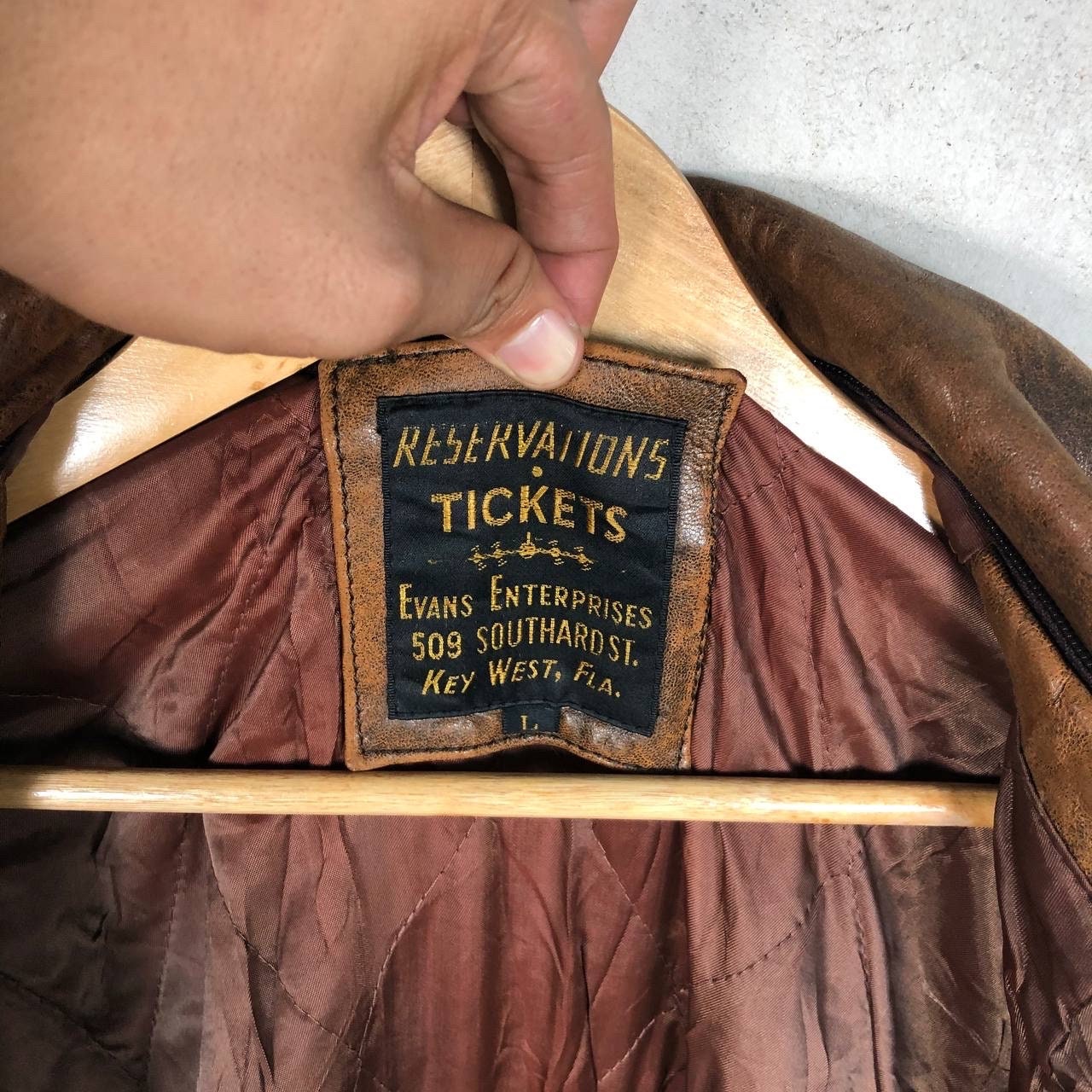 Vintage 80s Reservations Tickets Leather Jacket Type G-1 Vintage 80s Reservations Tickets Leather Jacket Type G-1