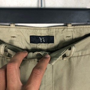Vintage Y’s Yohji Yamamoto Archival Cargo Pants Multi Pocket Tactical Trousers Beige Cotton Rayon Blend Japanese Designer Fashion Size 2 image 9