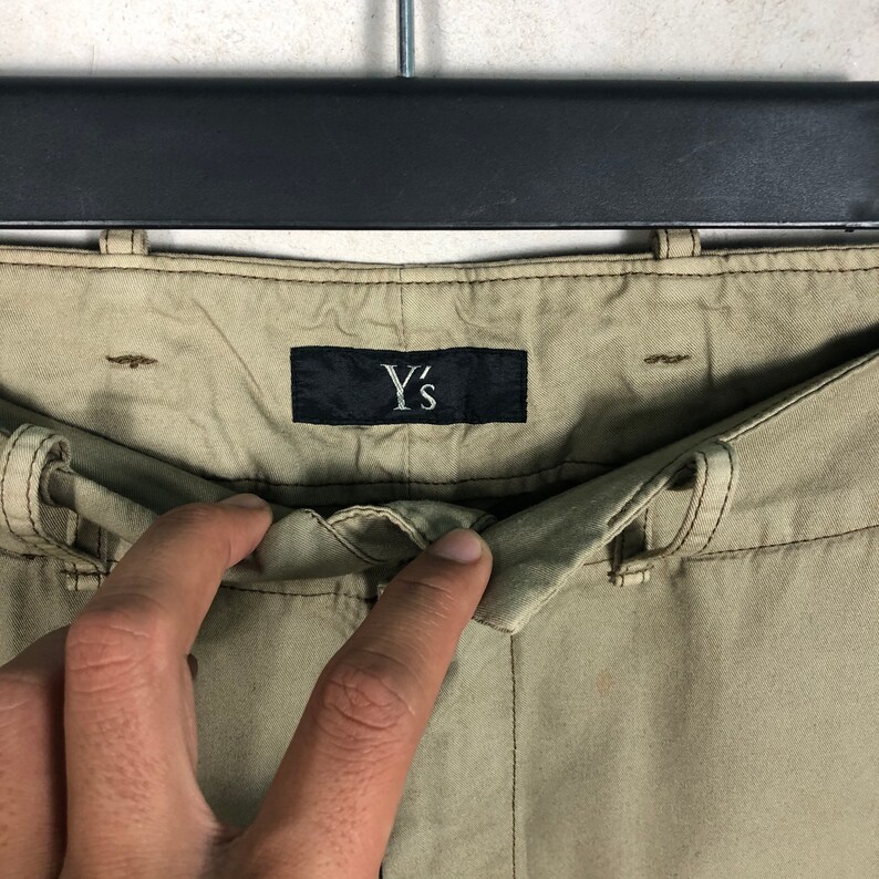 Vintage Y’s Yohji Yamamoto Archival Cargo Pants Multi Pocket Tactical Trousers Beige Cotton Rayon Blend Japanese Designer Fashion Size 2 image 9