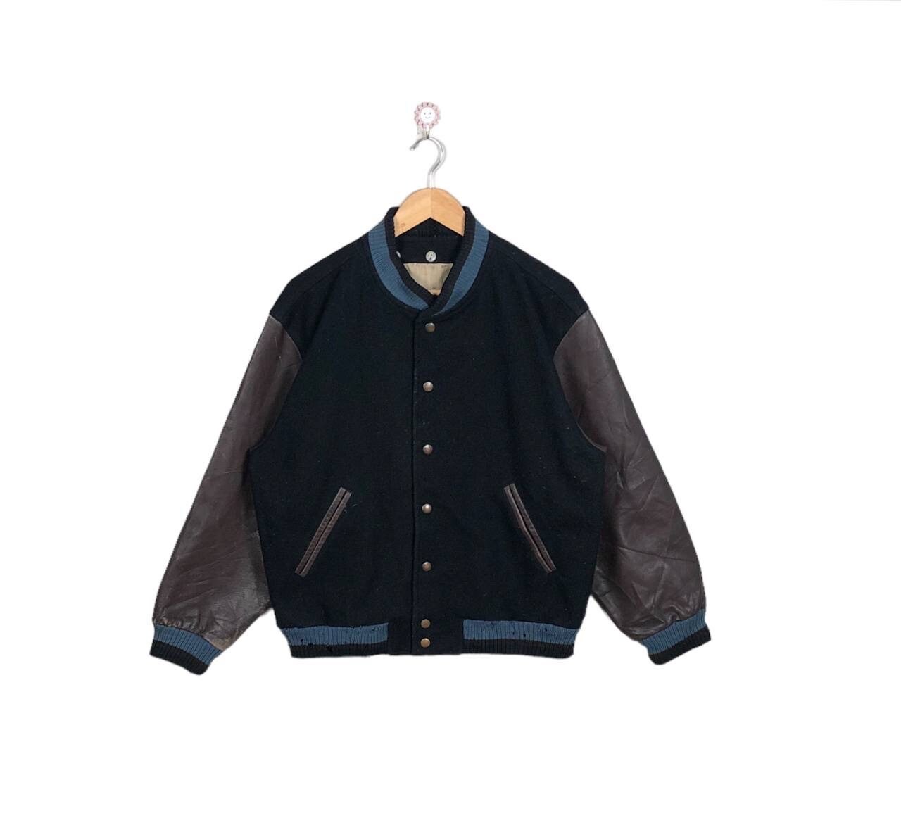 Rare!! Vintage 80's Kent Destroyed Grunge Varsity Leather