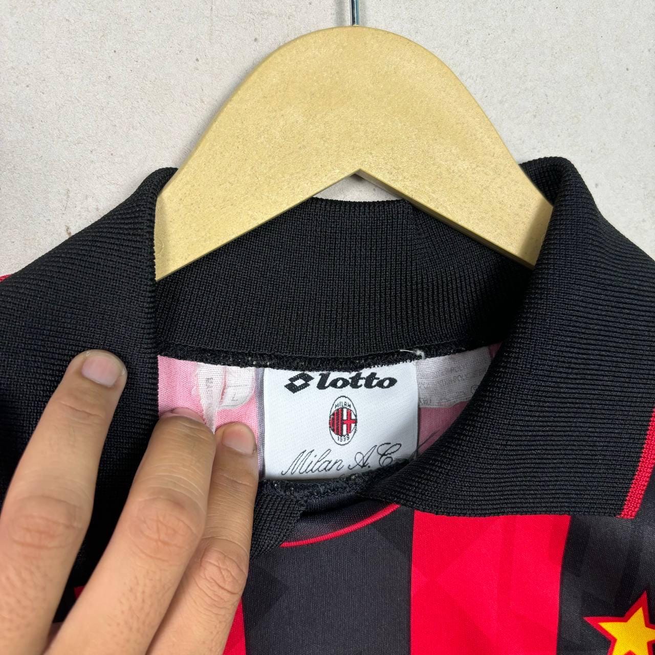 Vintage AC Milan 1993-94 Home Kit Football Jersey: Long Sleeve