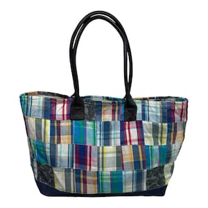 Vintage BAPE Patchwork Tote Bag Rutig Canvas Kohud Läderhandtag Stor Axelväska Resväska Y2K Streetwear Harajuku En Badapa 90-tal