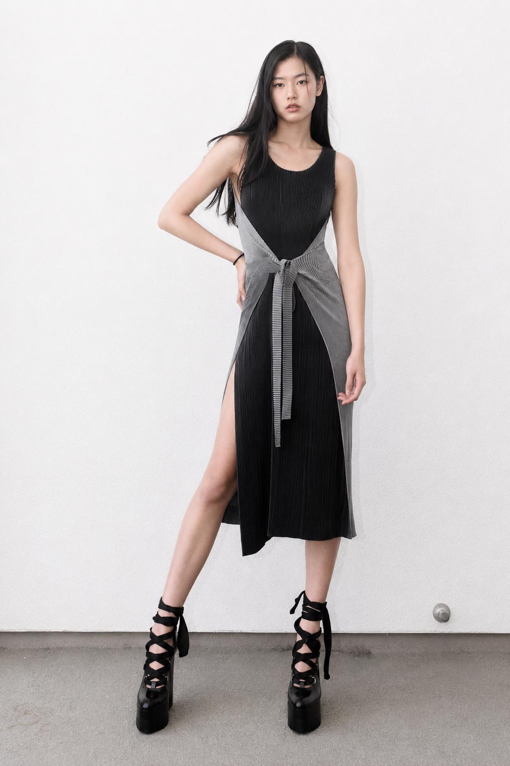 Vintage Issey Miyake IM Product Pleated Reversible Apron Dress 90s