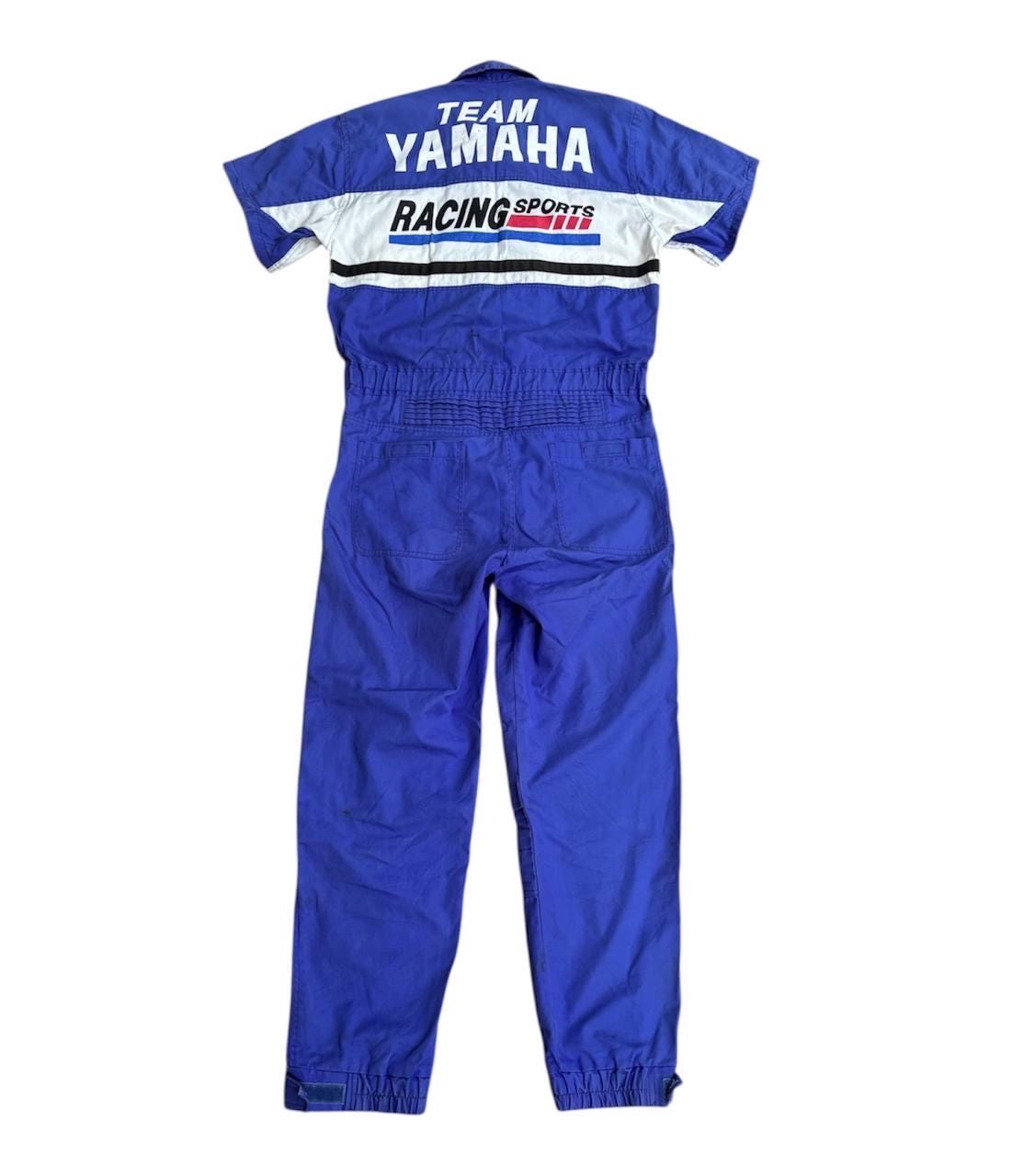 Vintage 90s Yamaha Racing Team Japan Coverall Blue Jumpsuit Pit