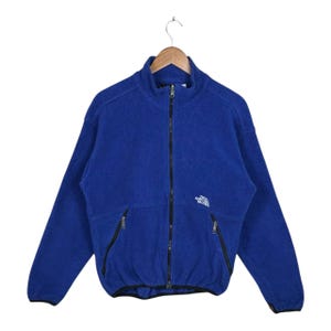 Vintage The North Face Denali Fleece Light Jacket Blue Full Zipper With Pockets