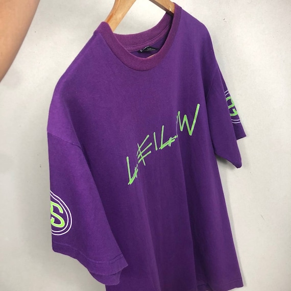Vintage 90s Stussy X Leilow Spell Out Tee Shirt S… - image 4