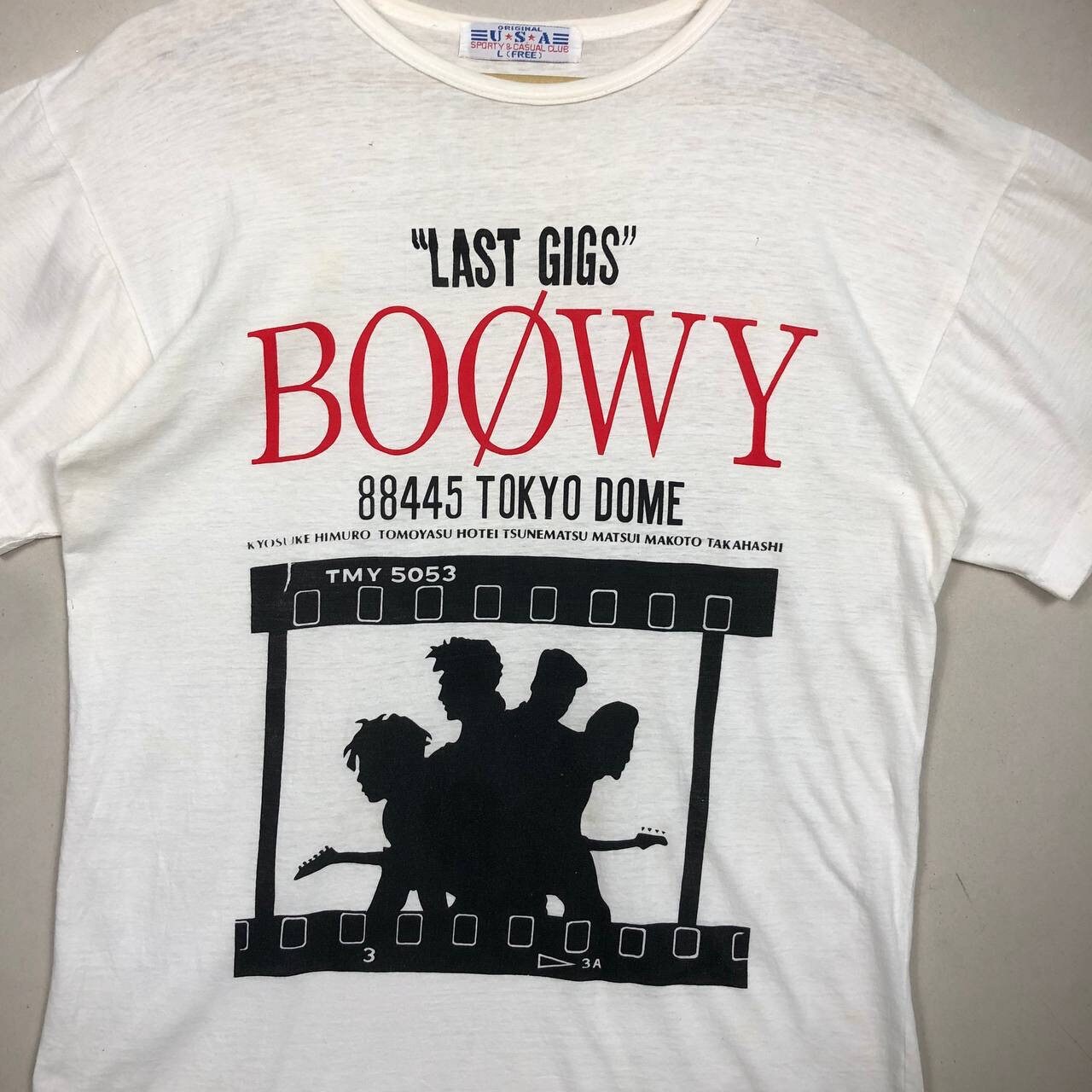 BOØWY Tシャツ「TOKYO DOME1988年製ビンテージTシャツ」‼️ Vintage 1988 Boowy “last Gigs” Live Tokyo Dome Rock Band