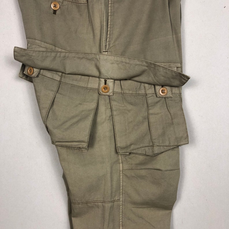 Vintage Y’s Yohji Yamamoto Archival Cargo Pants Multi Pocket Tactical Trousers Beige Cotton Rayon Blend Japanese Designer Fashion Size 2 image 5