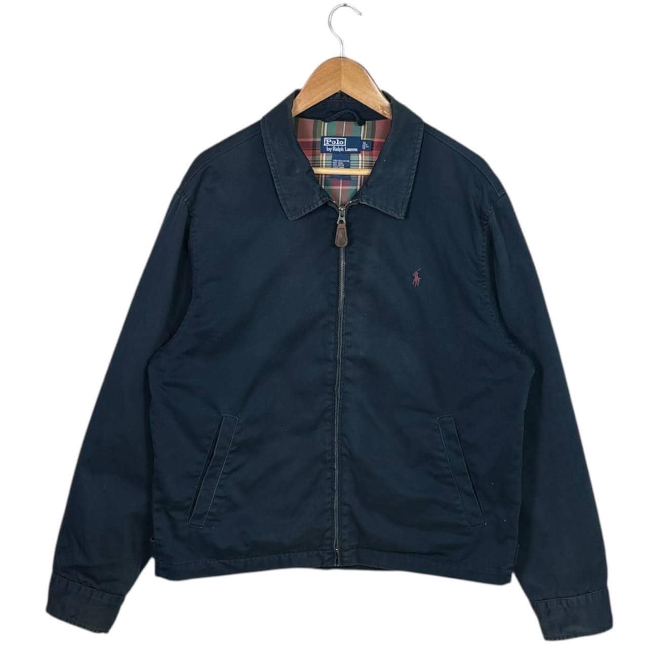 希少Polo by Ralph Lauren Harrington jacket Vintage Polo Ralph Lauren Navy Blue Harrington Jacket Sun Faded