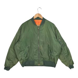 Vintage 90s Military Flight Jacket: Alpha Industries Style Bomber, XL