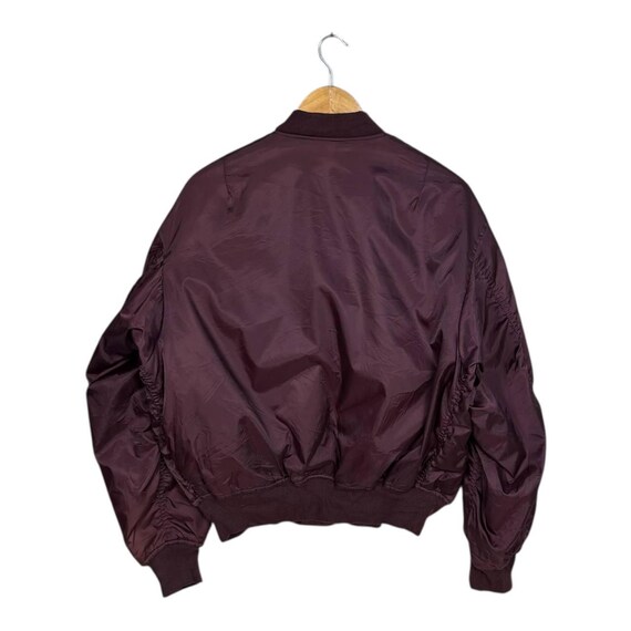 Vintage 90s USA Military Flight Jacket Bomber Burgundy Style Alpha