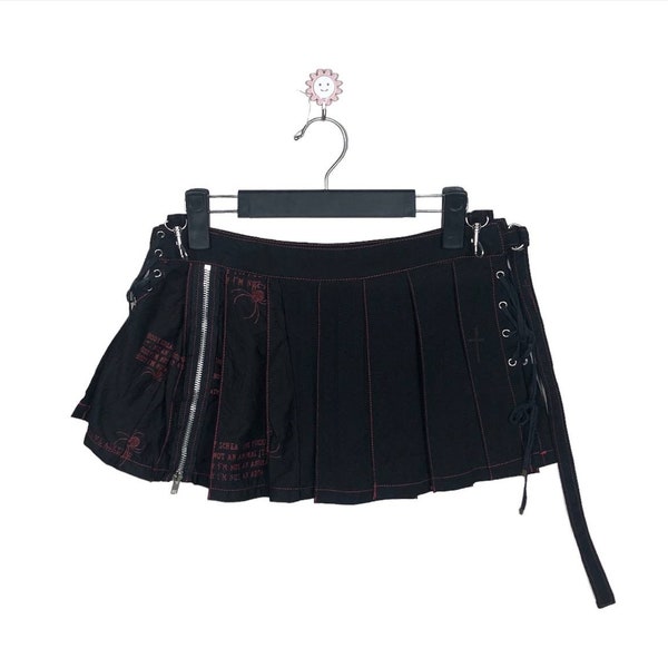 Avant Garde Vintage Punk Gothic Ninja Spider Cross Chain Black Skirts Harajuku Skirt Seditionaries Style