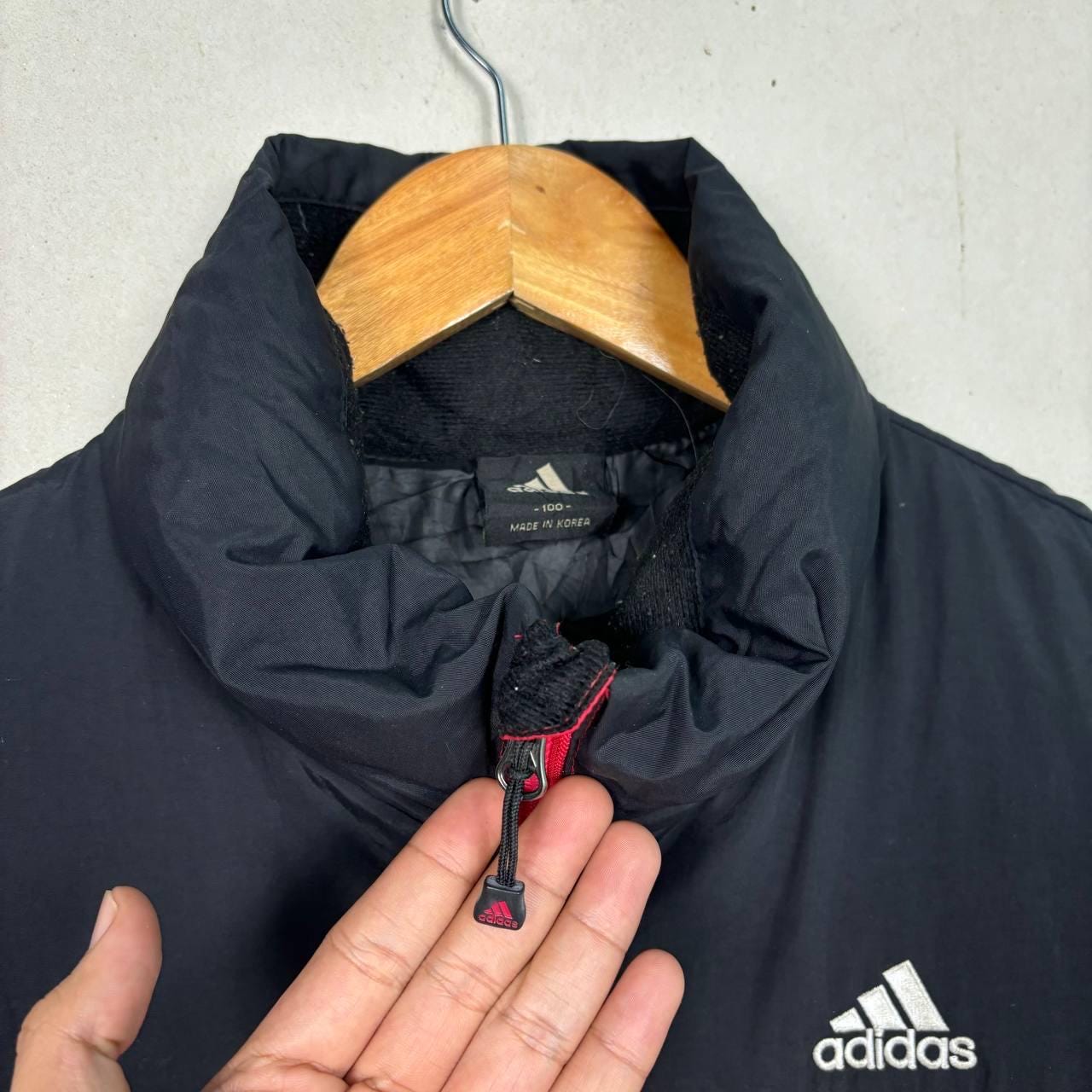 Y2k Adidas Puffer Down Jacket Red and Black Large - Etsy