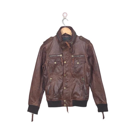 Vintage 90s Leather Biker Jacket: Lamb Skin Cafe Racer, Schott