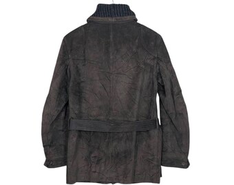 Vintage Gucci Tom Ford FW03 Brown Suede Field Leather Jacket