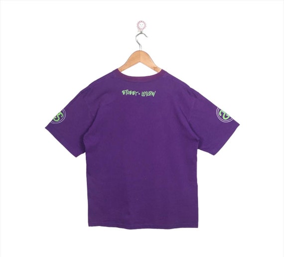 Vintage 90s Stussy X Leilow Spell Out Tee Shirt S… - image 3