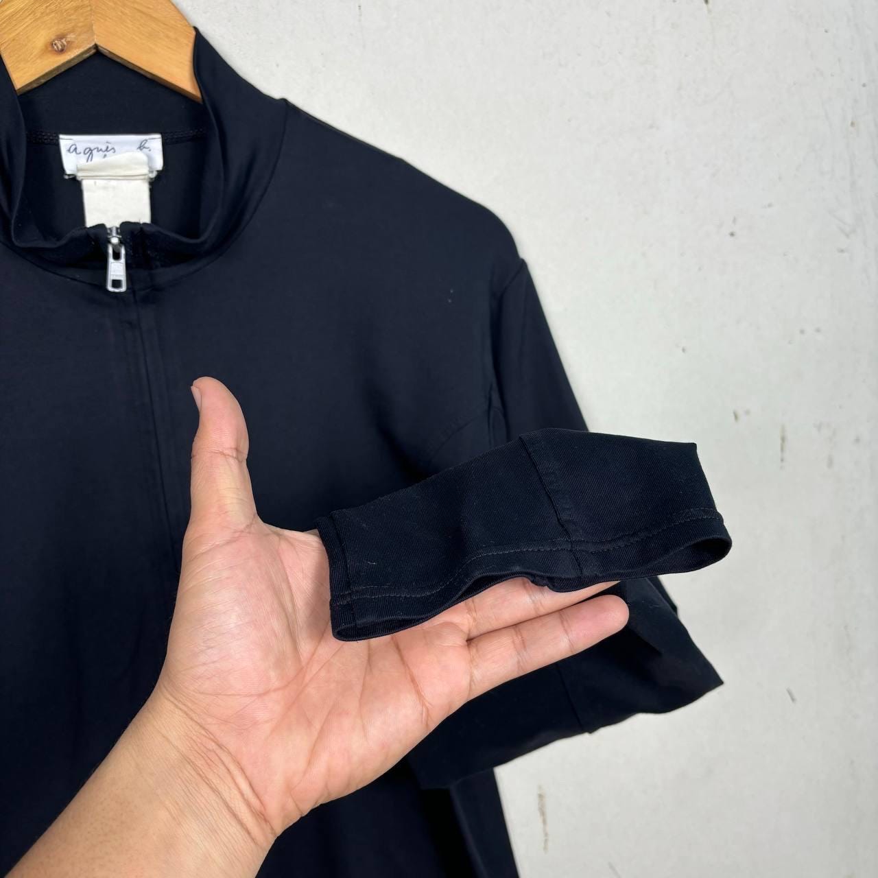 Vintage 90s Agnes B Homme Paris Black Full Zip Track Jacket | Made