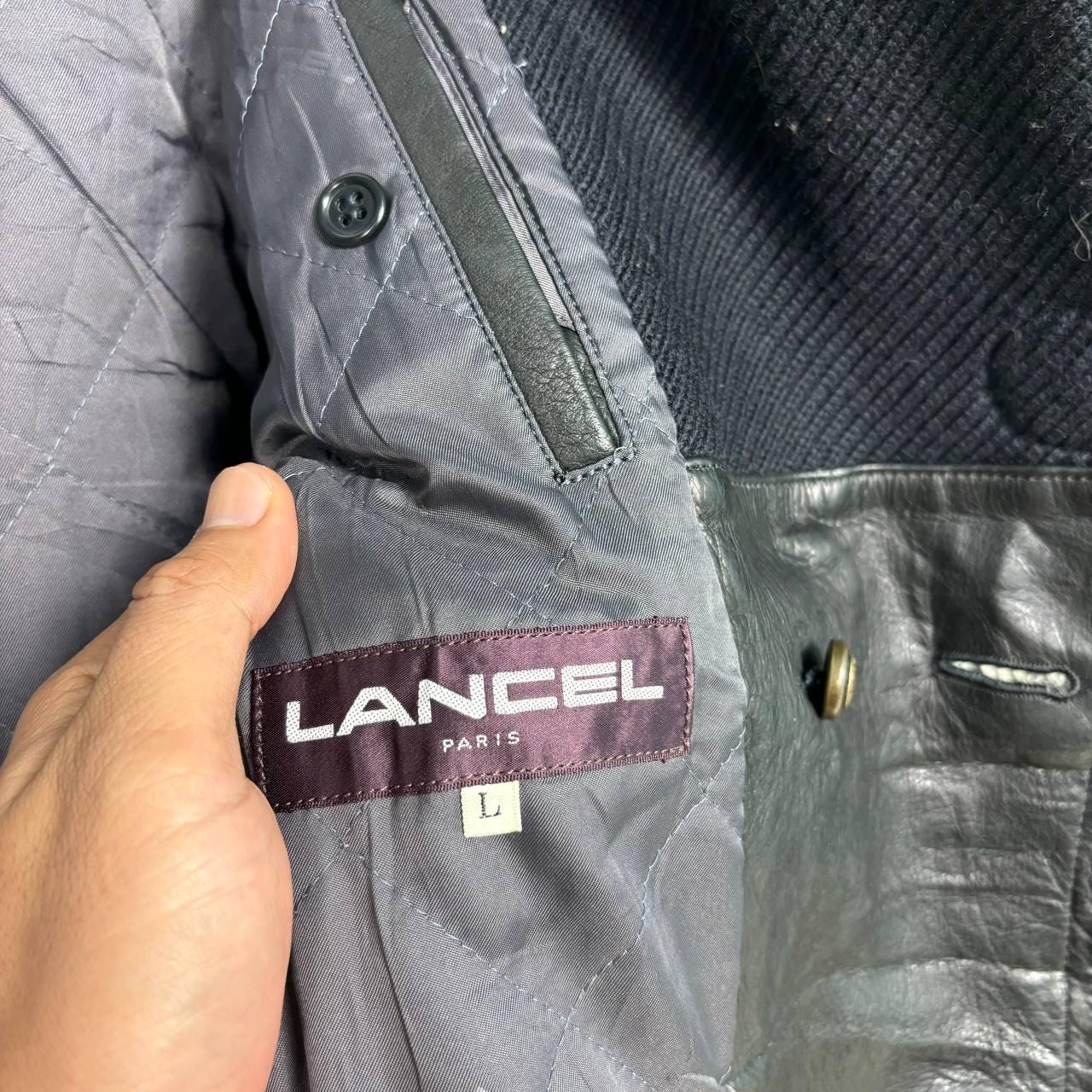Vintage 80s Lancel Paris Leather & Knit Geometric Bomber Jacket - Etsy