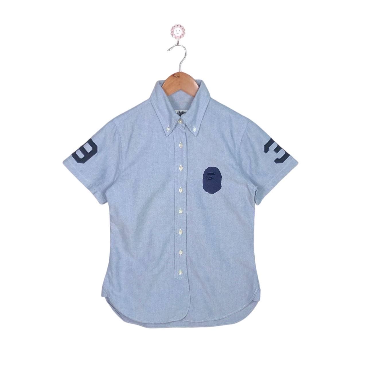 Vintage A Bathing Ape BAPE Short Sleeve Oxford Shirt Size S Blue Ape Head Embroidered Button Down #3 Sleeve Logo Japan Harajuku Streetwear - Etsy Vintage A Bathing Ape BAPE Short Sleeve Oxford Shirt Size S Blue Ape Head Embroidered Button Down #3 Sleeve Logo Japan Harajuku Streetwear - Etsy