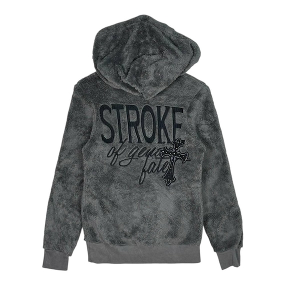 GHOST OF HARLEM ゴーストオブハーレム ボアジャケット F Vintage Ghost of Harlem Faux Fur Fuzzy Gray Hoodie Zipper Jacket