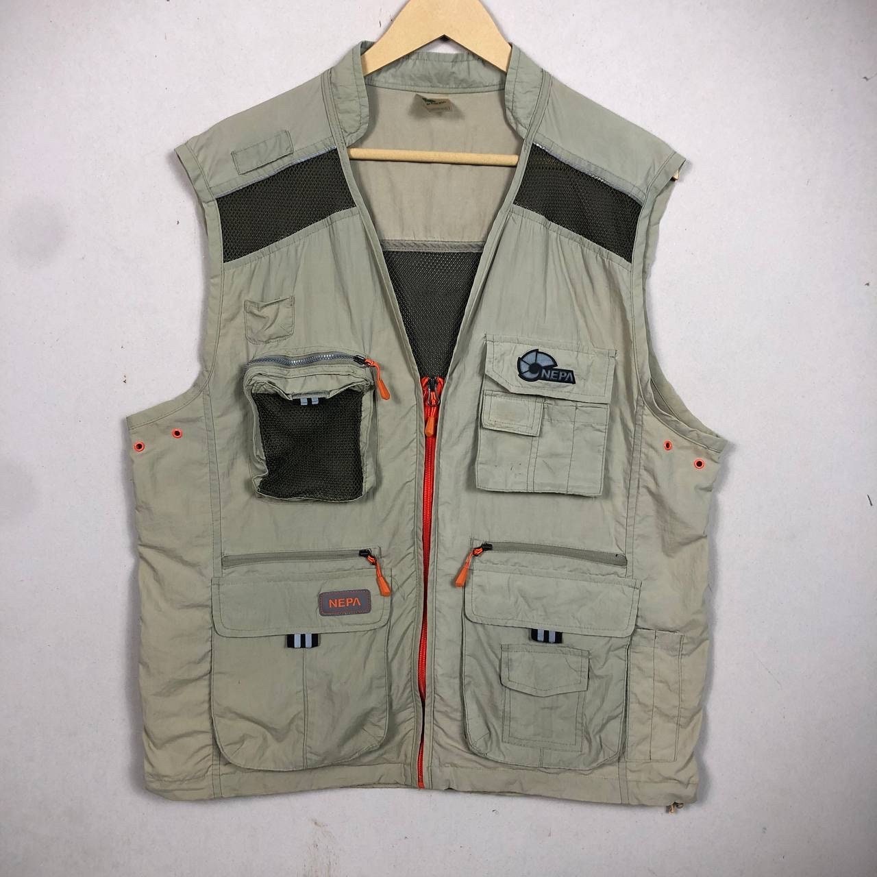 Vintage 90s Avant Garde Nepa Outdoor Tactical Utility Vest Multi Pocket Fishing Gear Jacket Army Style