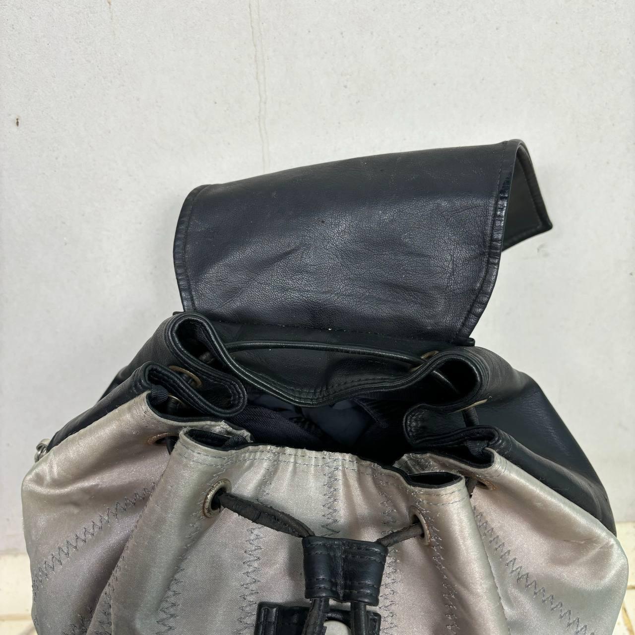 Vintage Jean Paul Gaultier JPG Backpack Silver Nylon Leather Bag