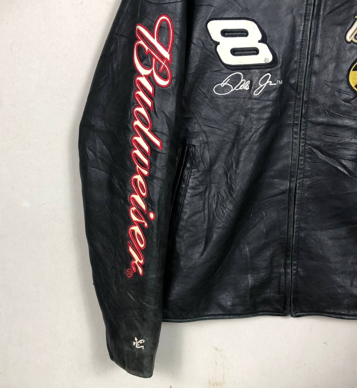 OG Vintage 80s NASCAR Dale Earnhardt Jr Budweiser Wilson Leather