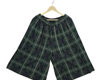 Vintage Né-net Japanse designer cropped geruite broek met wijde pijpen maat 2 Issey Miyake A-Net tijdperk geruite enkelbroek Harajuku-archiefstijl