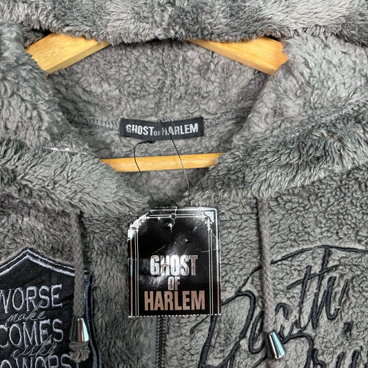 Vintage Ghost of Harlem Faux Fur Fuzzy Gray Hoodie Zipper Jacket Vintage Ghost of Harlem Faux Fur Fuzzy Gray Hoodie Zipper Jacket
