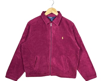 Vintage Polo Ralph Lauren Burgundy Red Zip Up Fleece Jacket
