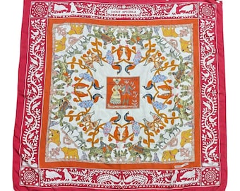 エルメス シルクスカーフ カレ90「トゥルネ・マネージュ」レッド