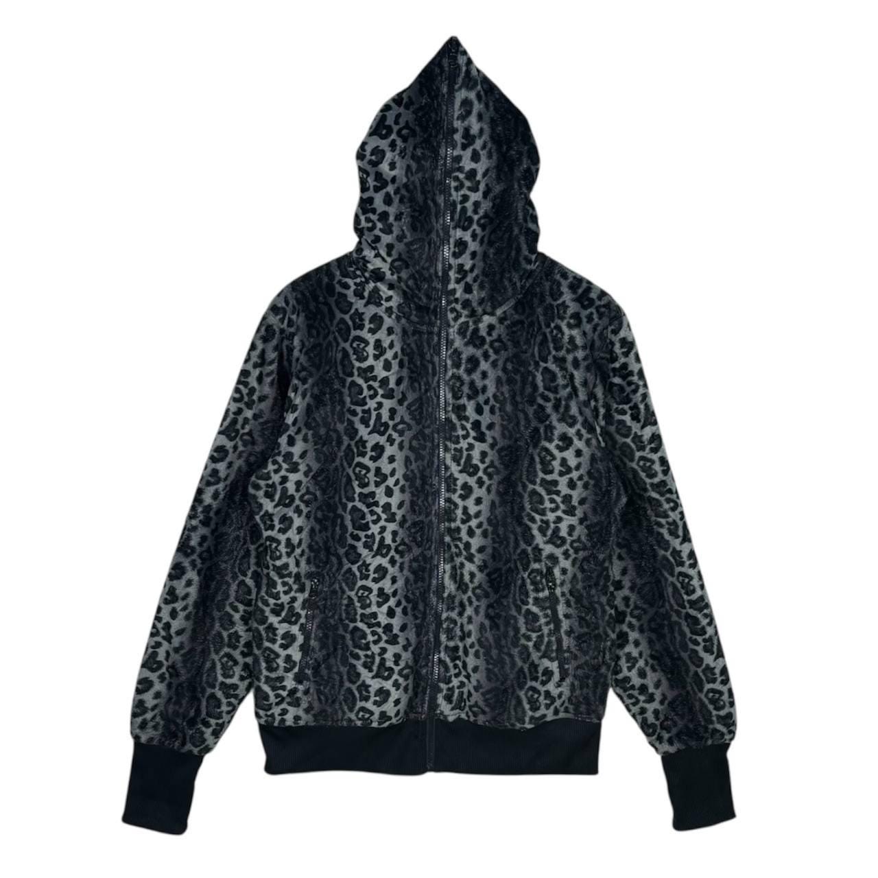 Y2K Leopard Print Faux Fur Zip-up Hoodie Grunge Goth E-girl