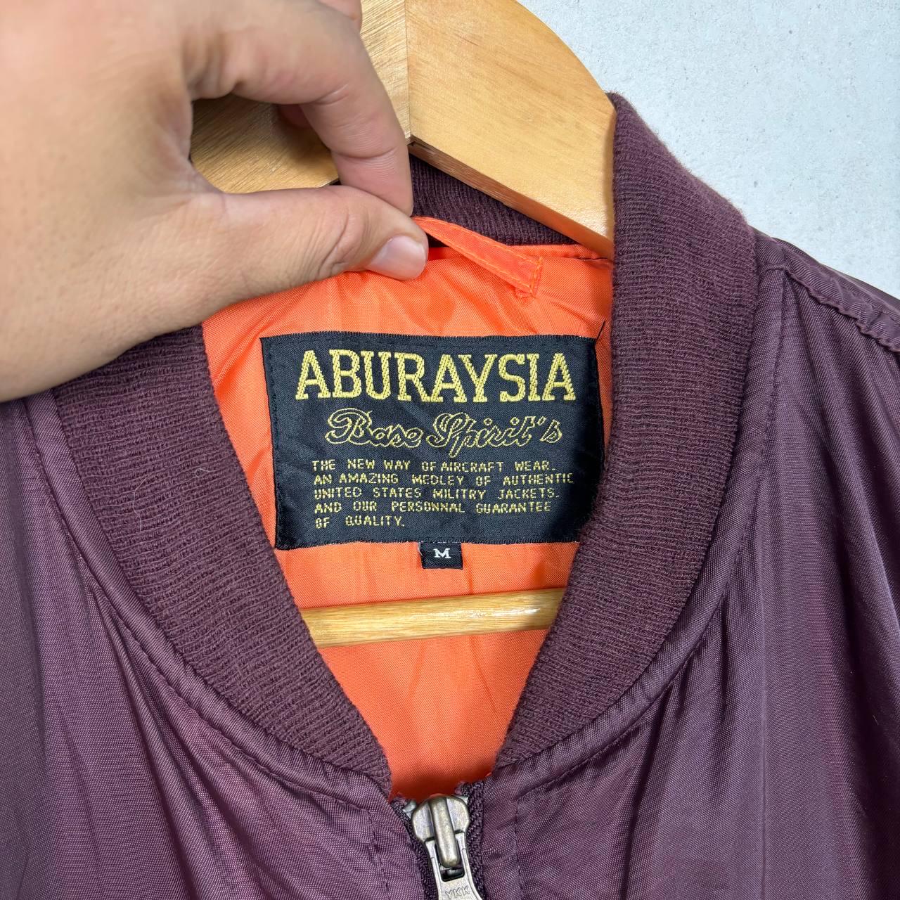 Vintage 90s USA Military Flight Jacket Bomber Burgundy Style Alpha 