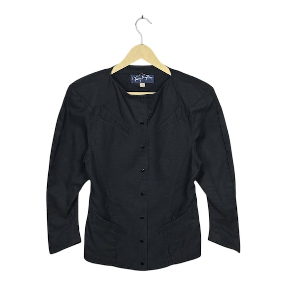 Vintage Thierry Mugler Edition Black Cotton Jacket 1980s